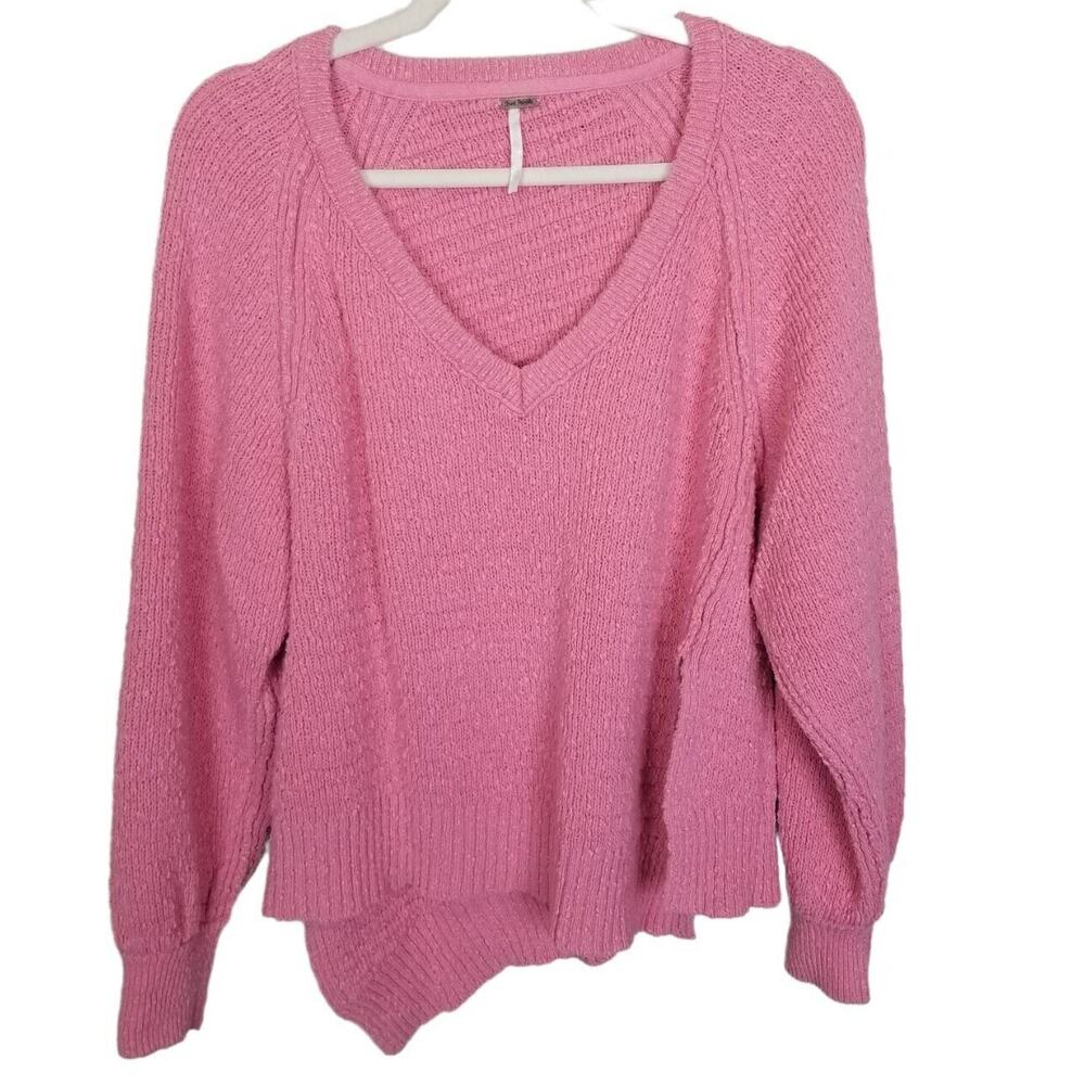 Free People Womens West Coast Pullover V-Neck Sweater XS Oversized Slouchy Boho - Picture 2 of 9